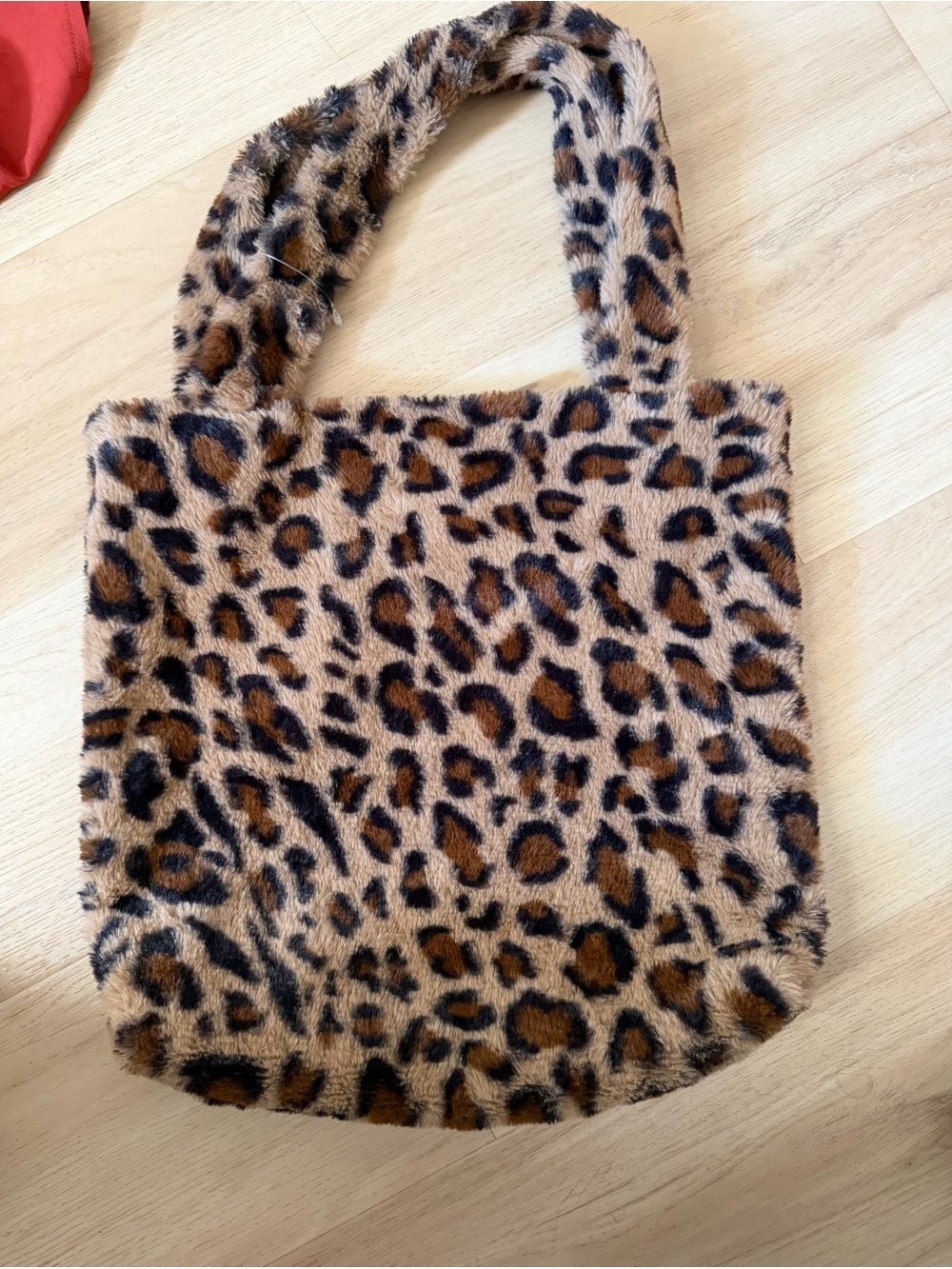 Tote Fur Leopard Print Brown/Black